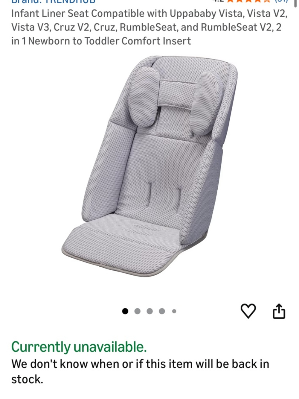 Infant Stroller Seat Liner Insert in Light Grey